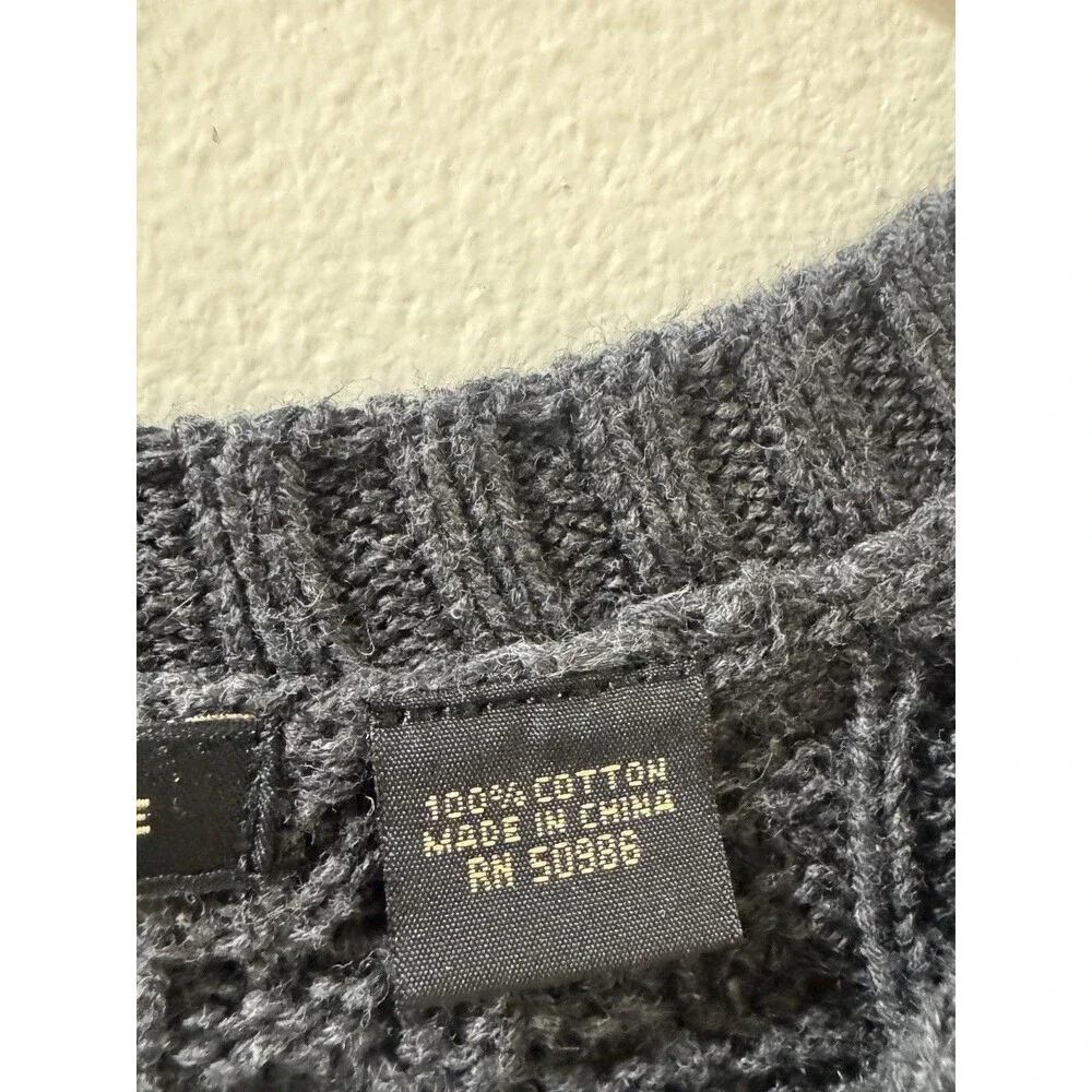Jeanne Pierre Charcoal Gray Mens Sweater Large Size Medium - 100 % Cotton